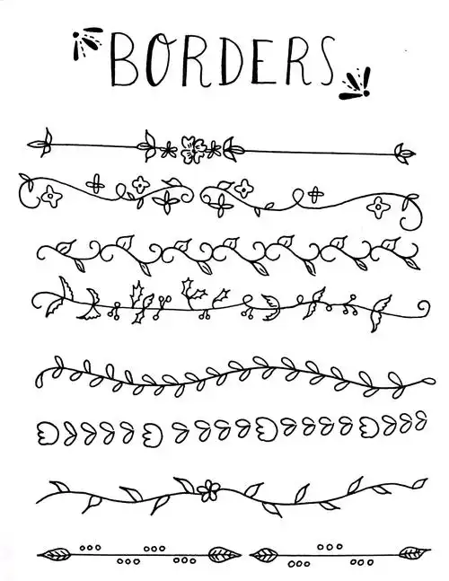 手帐花边素材|花样字体和小插图