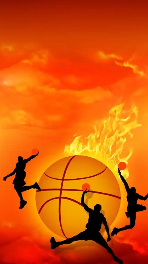 橙色激情篮球比赛psd分层h5背景素材