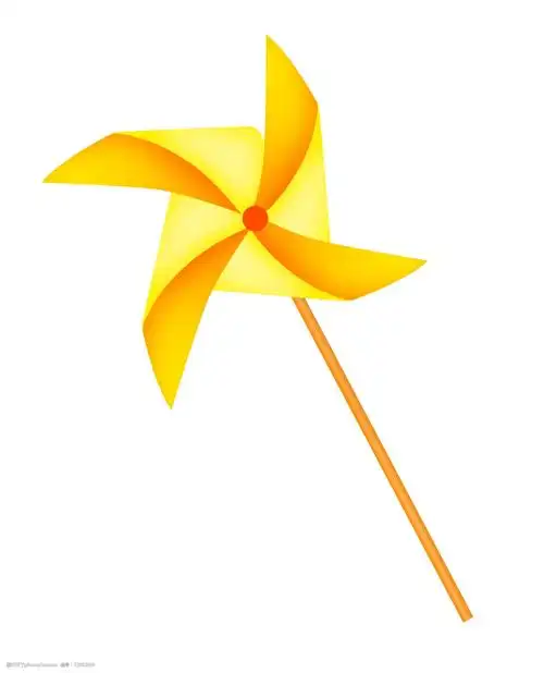 美丽风车卡通插画