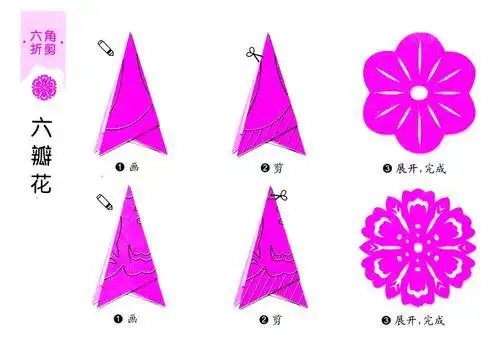 六瓣窗花剪纸轴对称 手工剪纸图片大全简单-蒲城教育文学网