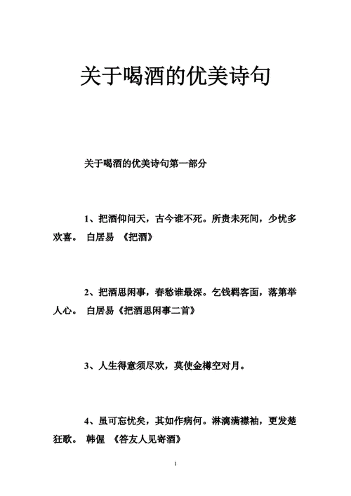 关于喝酒的优美诗句doc39页