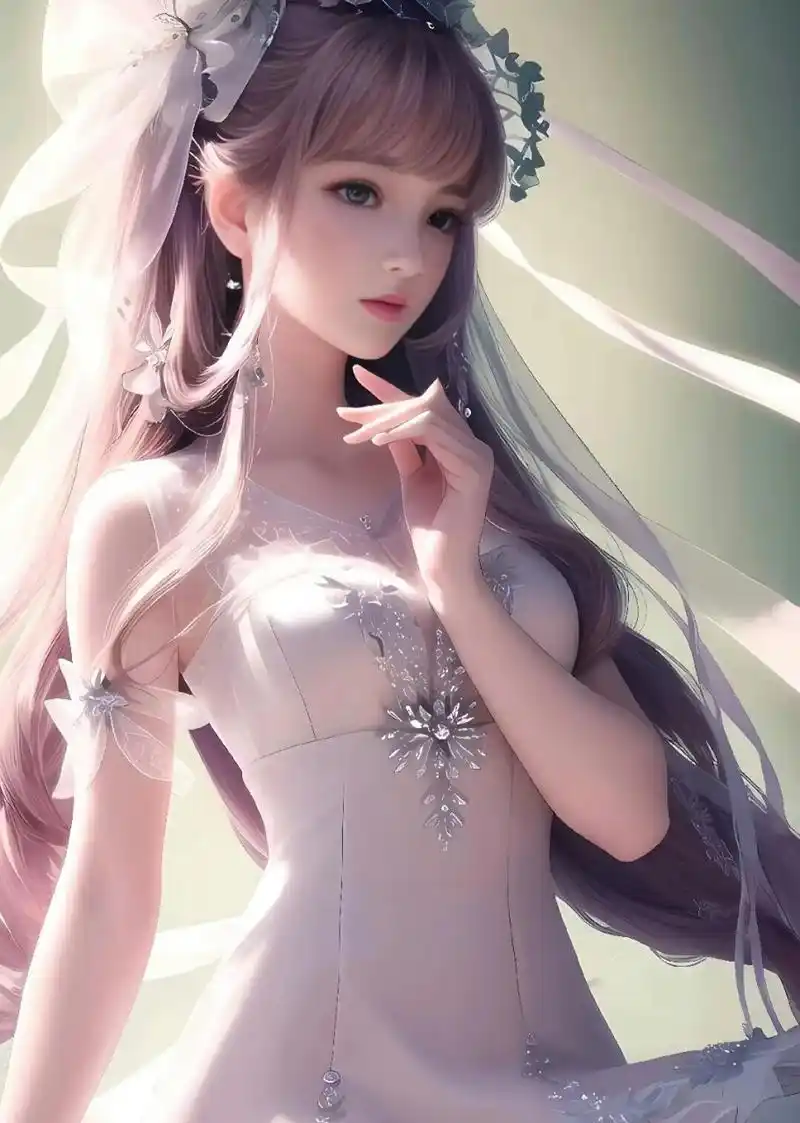 古装长裙打扮二次元美少女貌美恍若惊鸿仙子.[坏笑]