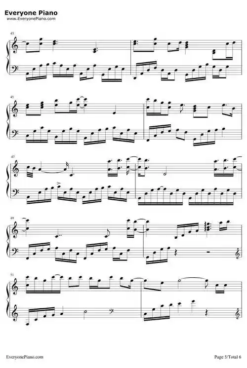 你就不要想起我-田馥甄五线谱预览5