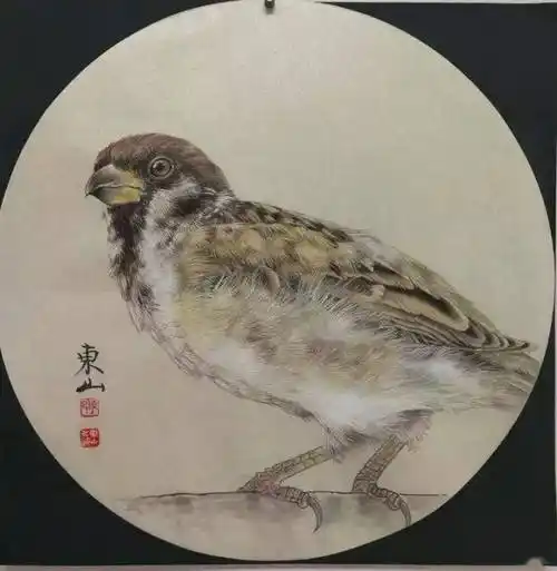 陈东山工笔花鸟欣赏这手法让人钦佩