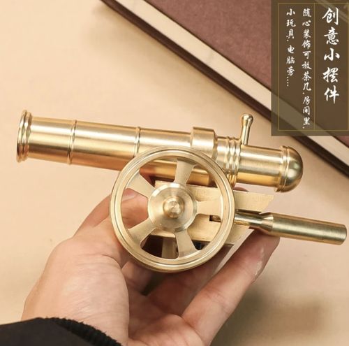 百圣牛黄铜大炮可发射纯黄铜大炮可放炮摆件意大利金属小型迷你火炮