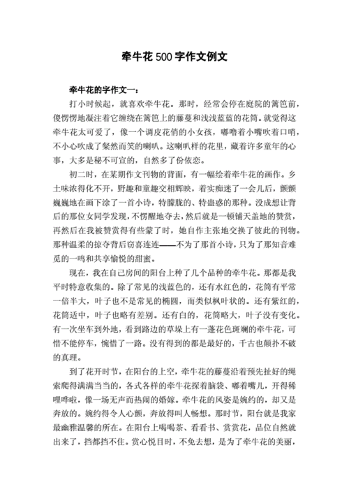 牵牛花500字作文例文.docx 6页
