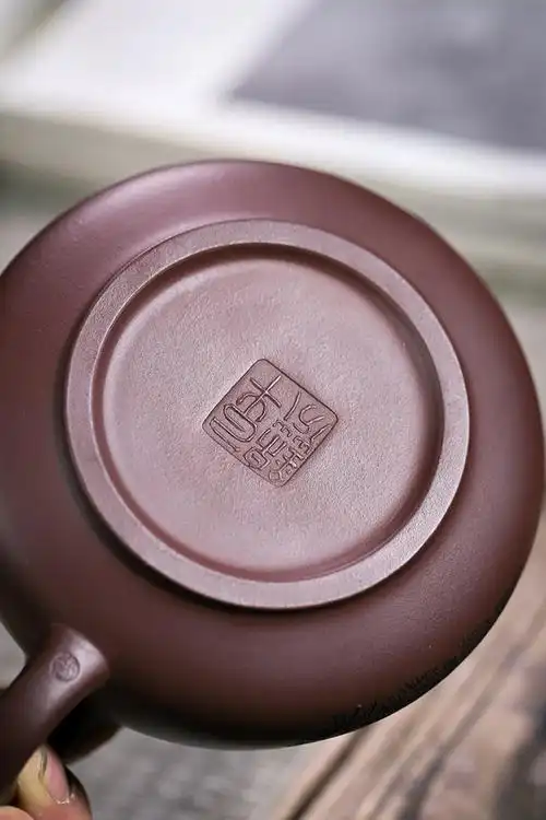 004牟锦芬圈钮壶原矿老紫泥紫砂壶