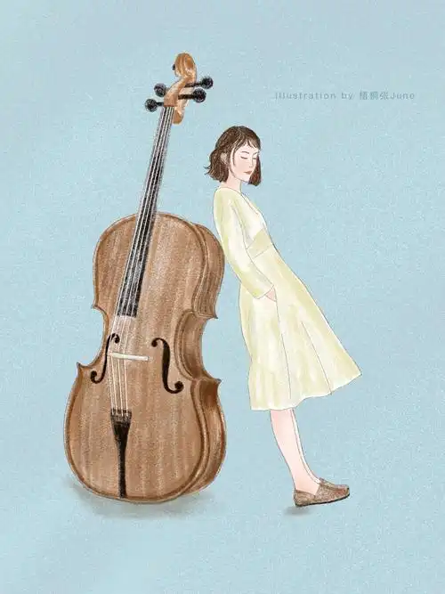 一直以为大提琴是独奏乐器_梧桐张june__插画师作品_涂鸦王国gracg.