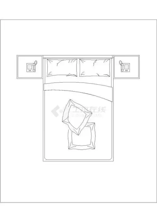 室内装修家具cad平面图之床