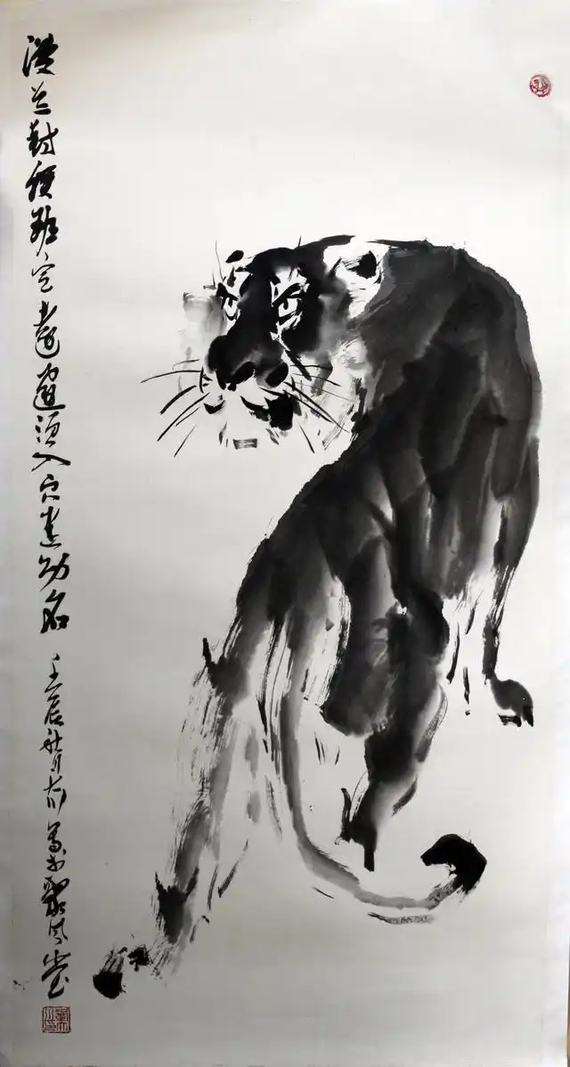 中国画虎名家巩大川大写意作品(中华虎文化之小结:二)