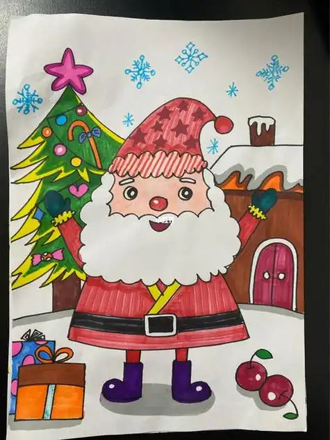 圣诞节 圣诞老人儿童画圣诞儿童画圣诞儿童画圣诞节图片儿童画