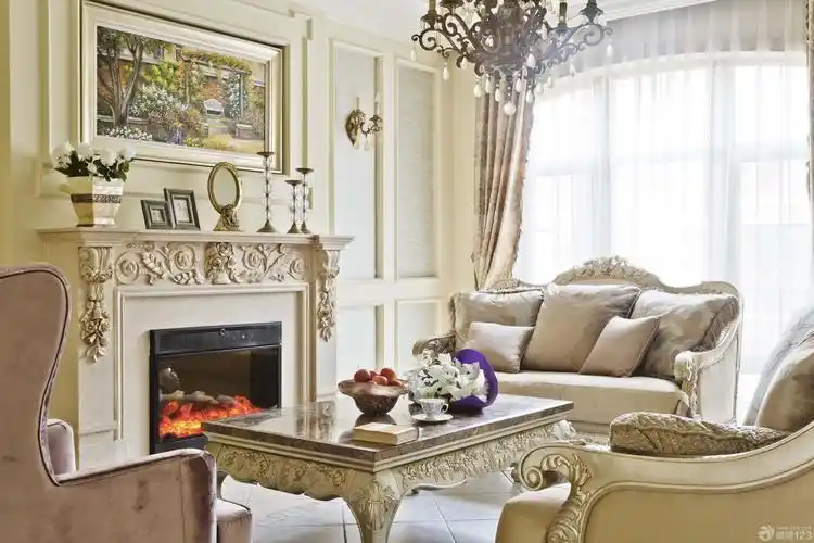 简欧别墅风格壁炉装修实景图欣赏