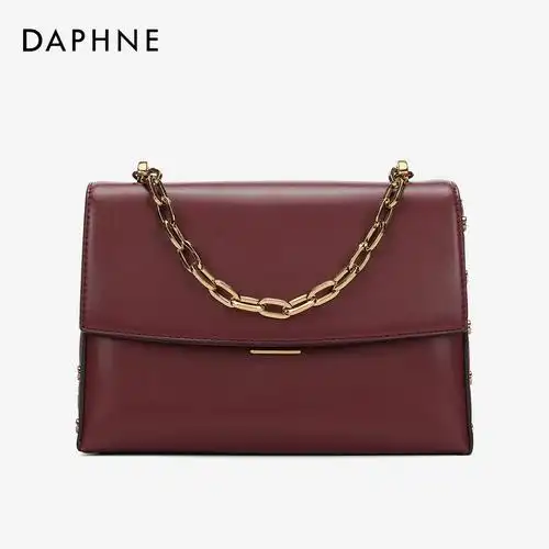 达芙妮女包包2020新款时尚正品单肩斜挎包中号春款商务链条小方包