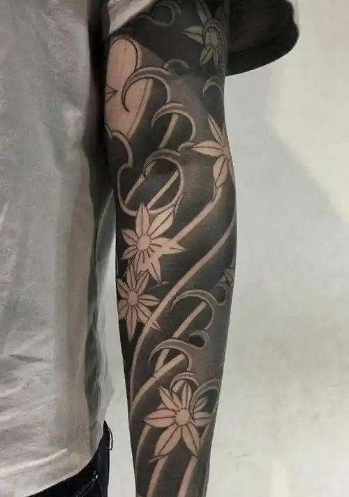 被称为刹车印的老传统花臂纹身图案_上海_传统_刹车