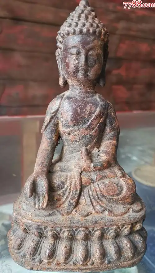 清代中期铁质鎏金佛造像_佛像/造像【泰兴古玩】_第1张_7788印章收藏