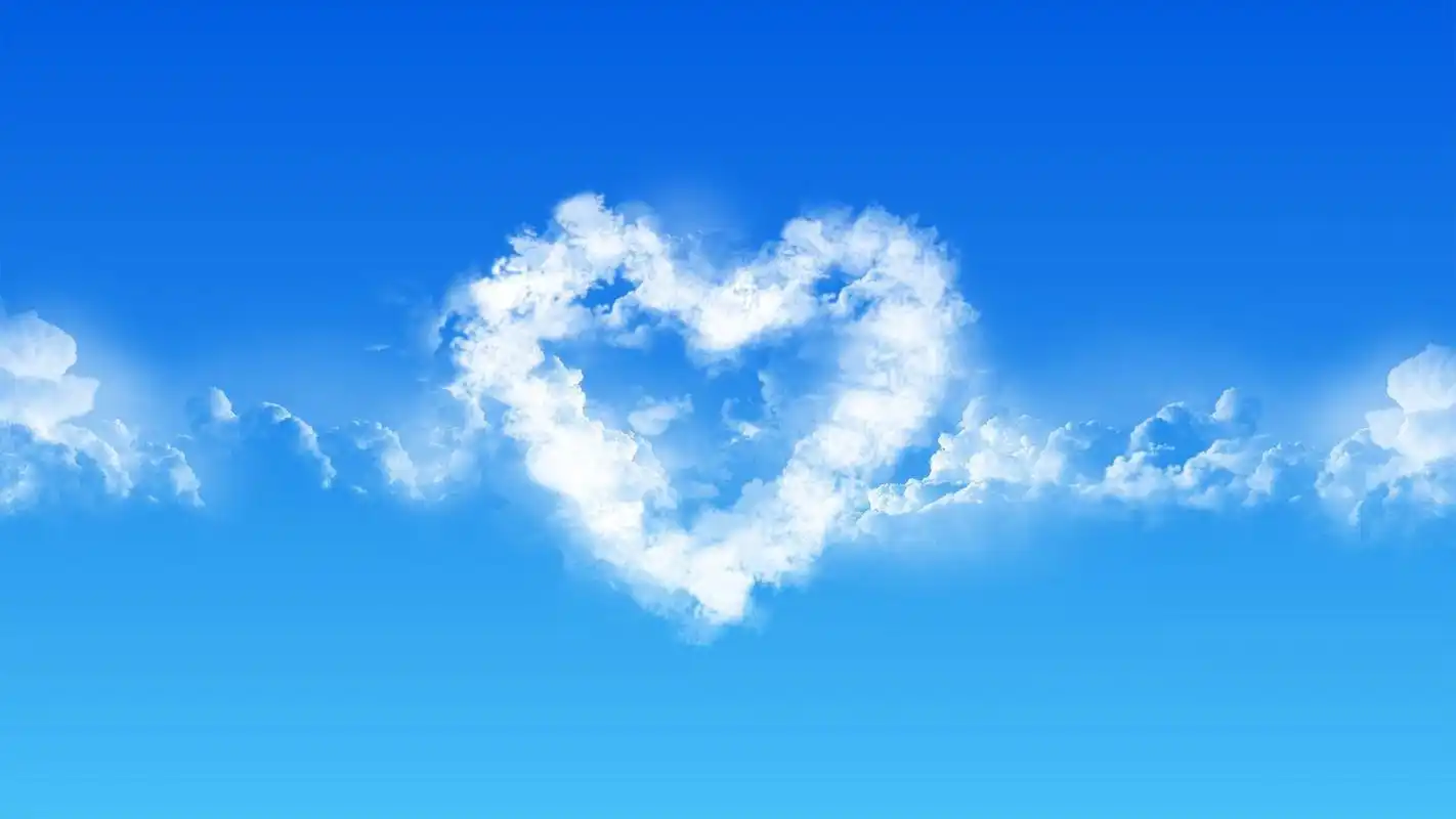 精选天空中的爱心形云朵创意爱心图片素材唯美风景高清图片下载第二辑