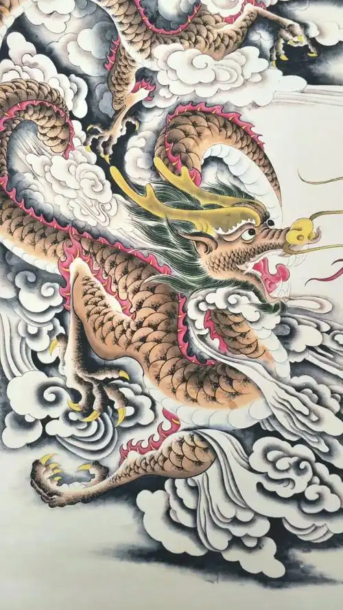 放漏价,名家作品,中堂画,云龙