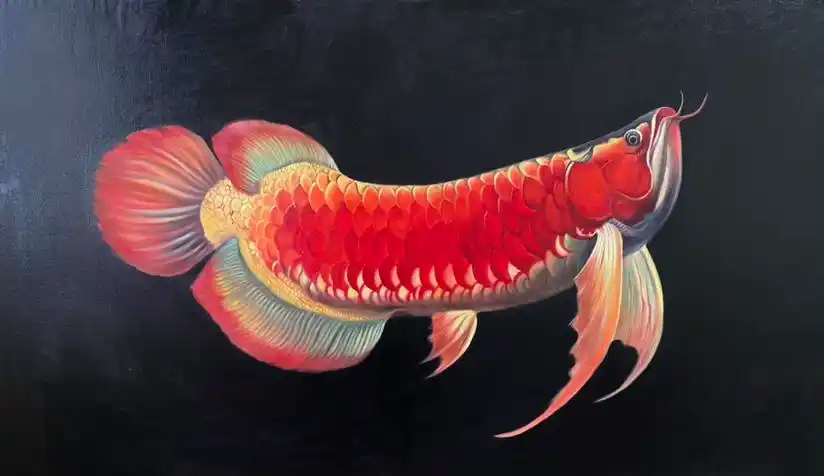 龙鱼油画