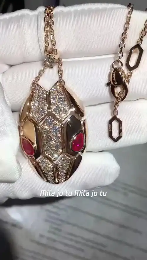 宝格丽蛇头吊坠项链