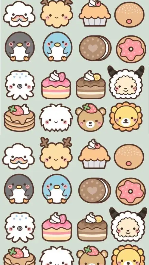 简单 插画 萌物 小清新 平铺 可爱壁纸"