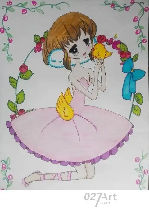 水彩画简笔画人物