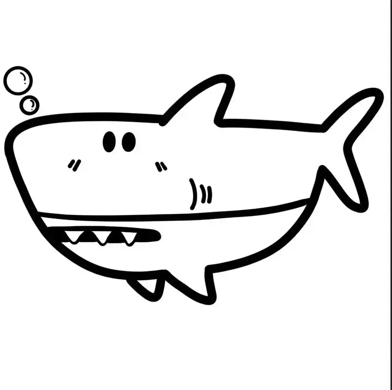 简笔画——《鲨鱼》#创作灵感 鲨鱼简笔画步骤图～#简笔画 # - 抖音