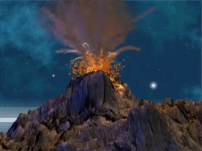 3d火山喷发动画