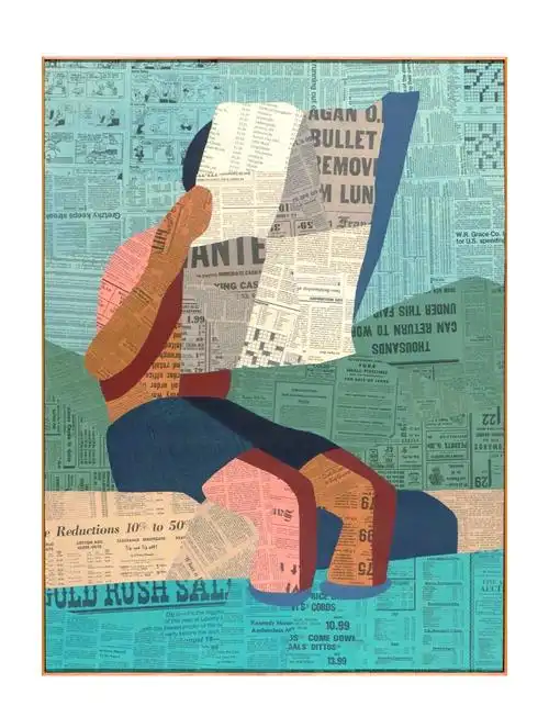 复古报纸拼贴出西海岸风情插画🌊