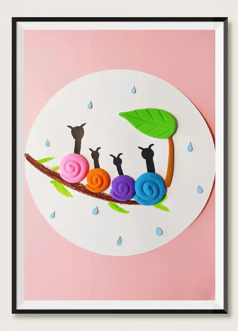 简单可爱的蜗牛粘土画教程