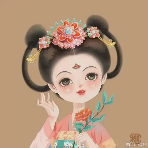 超可爱的唐朝女子头像