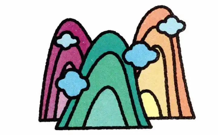 风景简笔画彩色 人物风景简笔画彩色