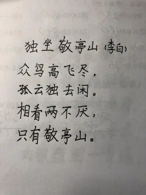 钢笔字——《独坐敬亭山》