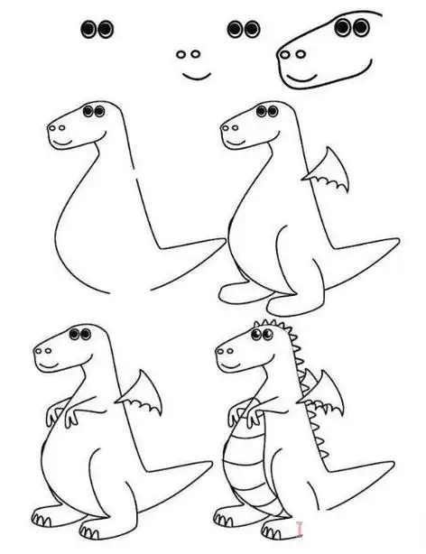 抖音最火的简笔画恐龙