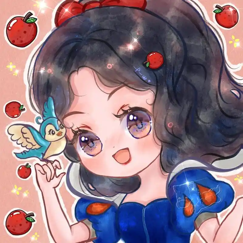 q版头像/白雪公主96 准备画迪士尼公主系列啦7815 先来个白雪