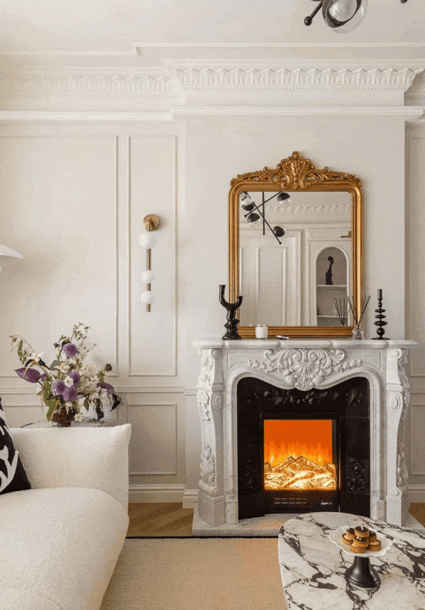 装修案例|壁炉,双开门一个不少!110㎡法式复古风~公主请回家!