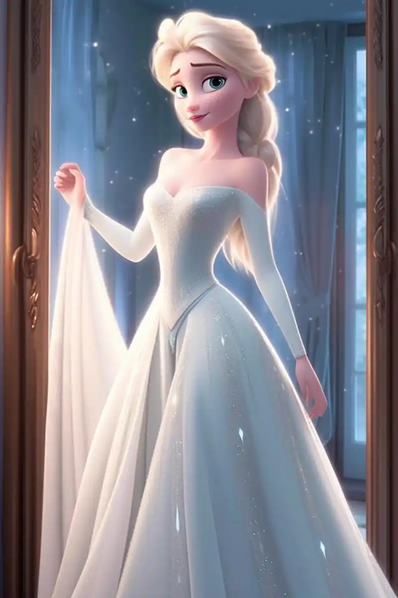 ai绘画艾莎公主 94 有骑士保护的公主永远都不用担心新裙子, 换句