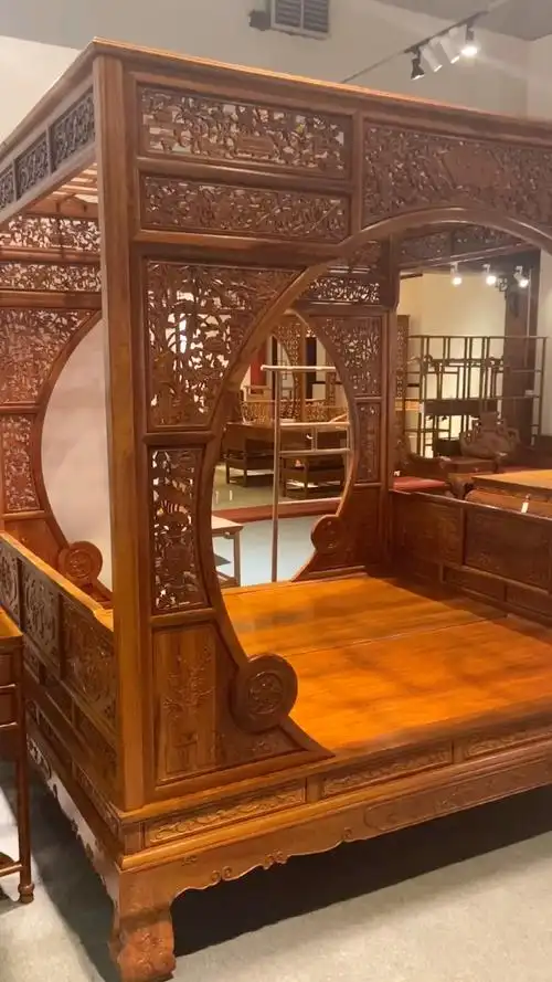 古典红木家具#缅甸花梨架子床