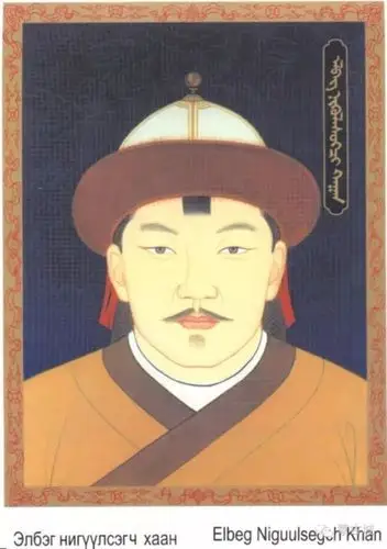 蒙古历代38位可汗皇帝头像及简介新旧蒙古文对照