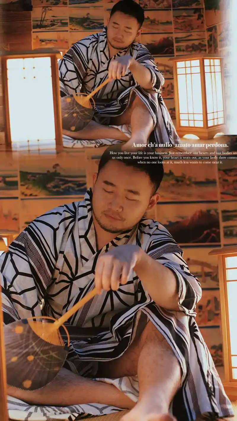 同样是穿浴袍,别的男孩子穿你说他好好看,我穿你问我搓澡能不能 - 抖