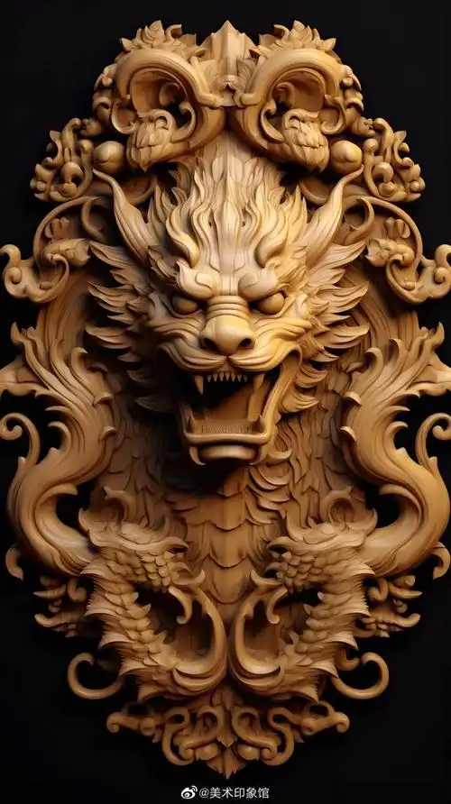 高清木雕中国龙