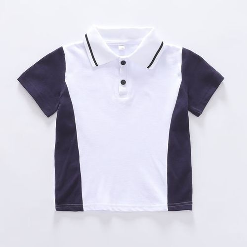 山头林村小学生校服t恤短袖百搭单t纯棉天蓝色儿童班服英伦幼儿园园服