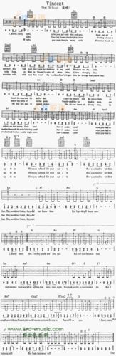 vincent吉他谱vincent吉他谱