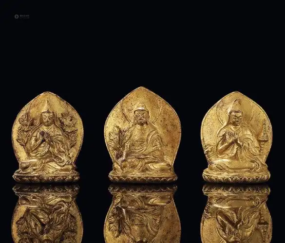 【清 铜鎏金佛像 (一组三件)】拍卖品_图片_价格_鉴赏_佛教文物其它