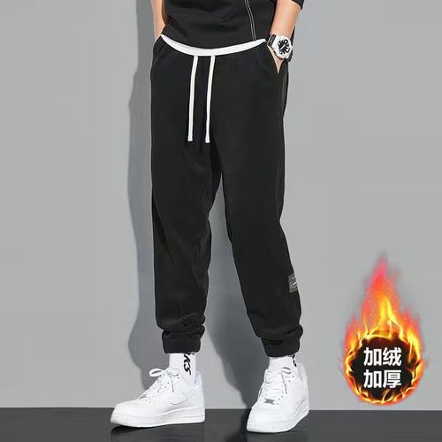 男潮裤冬加厚时尚休闲男士潮流春季雪尼尔运动裤男秋冬季ins潮牌加绒