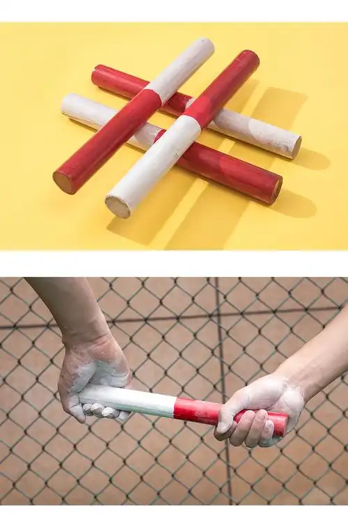 接力棒田径比赛专用接力赛 红白木质接力棒实木防滑幼儿园接力棒 4程