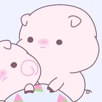 可爱猪情侣头像两张高清好看的猪猪情侣头像呆萌卡通图片
