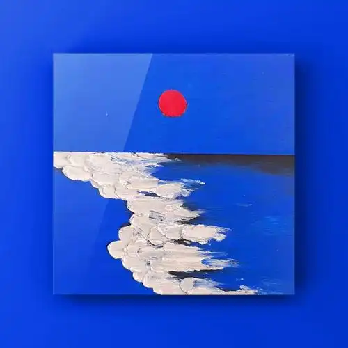 油画棒第15幅克莱因蓝海附过程