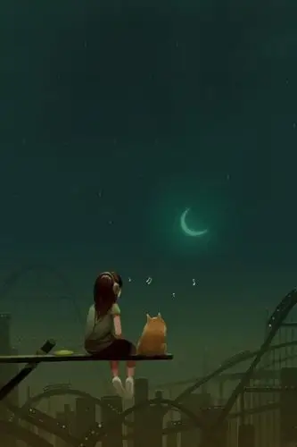 求一张好看的壁纸 要求:一个女孩坐在位子上望着窗外 外面还下着绵绵