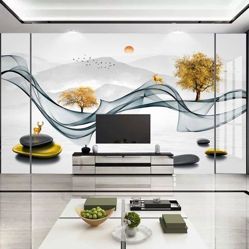 电视墙背景墙壁画客厅3d立体墙画装饰沙发墙布壁纸影视墙墙纸墙裙