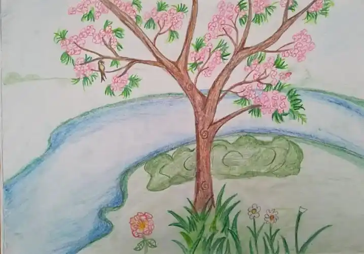 七年级画春主题优秀作业